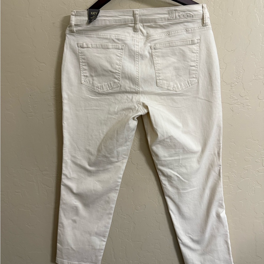 Kut from the Kloth Off-White Katy ankle straight leg